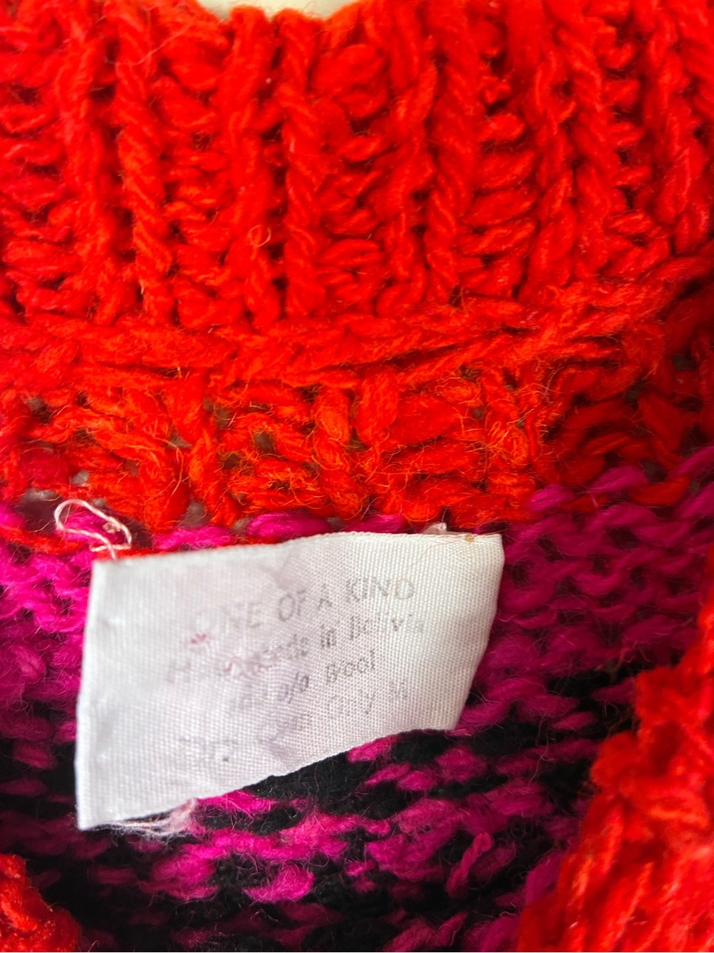 VTG One of a Kind Handmade in Bolivia Wool Sweater - Picture 7 of 15